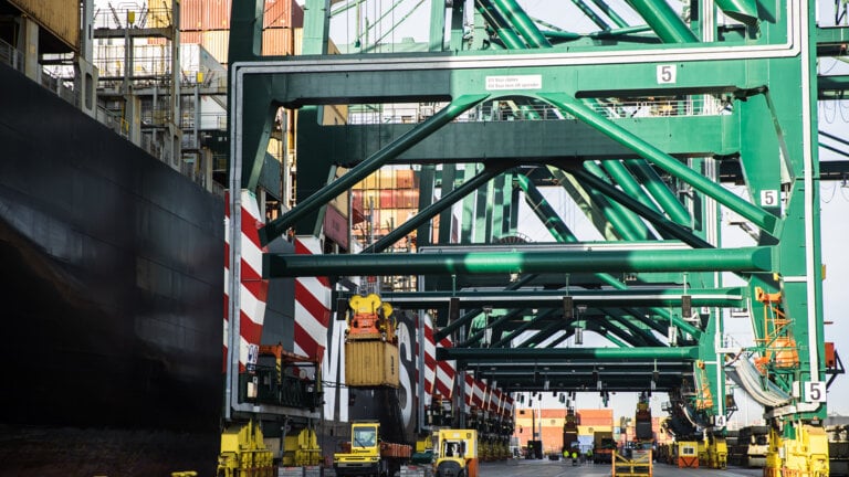 Port crane spare parts and support